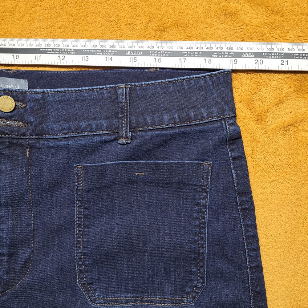Wit & Wisdom Emma Wide Leg Crop JeansWomen 18 Dark Indigo Excellent Patch Pocket - Picture 5 of 11